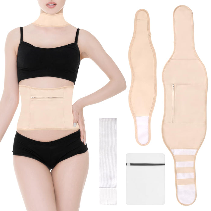 Castor Oil Pack Wrap, Reusable Organic Castor Oil Packs Kit for Liver Detox with Elastic Band, Castor Oil Pack Compress Kit for Waist and Neck, Machine Washable, Anti Oil Leak (Oil NOT Included)