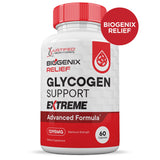 BIOGENIX Relief Glycogen Support Extreme Pills Advacned Formula 1295MG Zero Artificial Colors Flavoring Preservatives 120 Capsules (2 Pack)