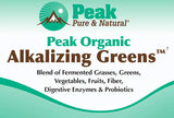 Peak Pure & Natural Peak Organic Alkalizing Greens Support pH Balance and Alkalinity | Superfood Green Drink Powder | Blend of Fermented Grass, Vegetable, & Fruit | Digestive Enzyme & Probiotic Powder