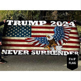 Patriogee Trump 2024 Never Surrender 3x5 Outdoor Double Sided for Flagpole, Trump US American Patriotic Flag, Trump 2024 Flag