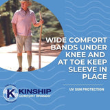 Kinship Comfort Brands Leg Skin Protector Sleeves for Men & Women Protect Sensitive Leg Skin from Bruising, Tears, Abrasions & Sun Exposure Toeless Sock Protector for Thin Leg Skin | 2 Pair