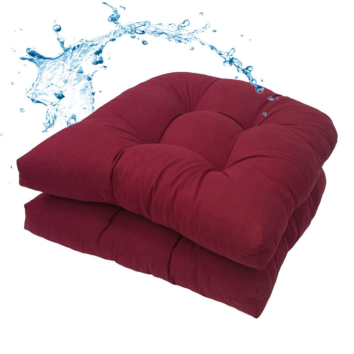 MTMR Outdoor Chair Cushions Set of 2, Water-Repellent 19”X19” Patio Chair Cushions with High Elasticity PP Cotton, No Fading Tufted Patio Furniture Cushions, Thick Seat Cushions for Outdoor Furniture
