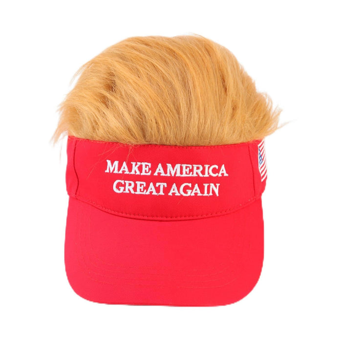 KAABEE Trump Hat 2024 Make America Great Again MAGA Hat Baseball Cap with Wig Hair Embroidered Adjustable