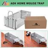 AOK Home Mouse Trap Rat Trap Rodent Trap Live Catch Cage Easy to Set Up and Reuse 11x6x4.5 inch