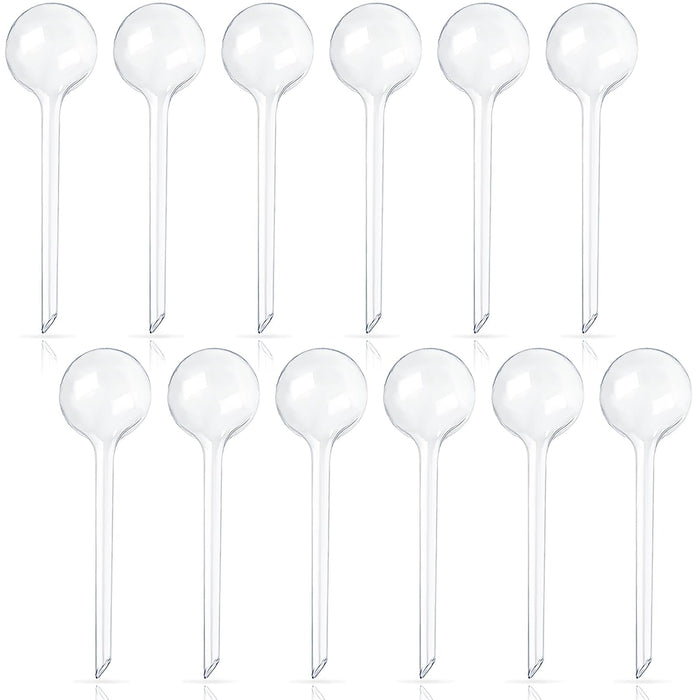 Pynqdfu 12 Pcs Large Plastic Self-Watering Bulbs,Clear Automatic Watering Globes,Clear Automatic Watering Bulbs for Plants,Graden,Flowers
