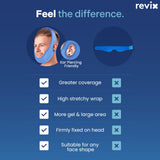 REVIX Face Ice Pack for Wisdom Teeth Recovery, 3D Sewing Ice Pack Head Wrap for TMJ Pain Relief, Jaw Soreness, Dental Caries & Tooth Extraction, Extra Snug Fit with 4 Hot and Cold Packs, Blue