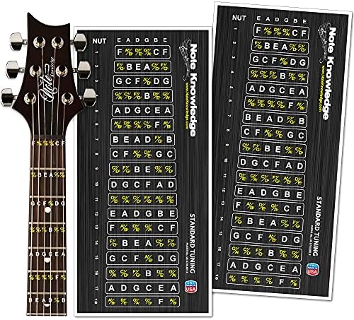 Guitar Fretboard Note Map Decals/Stickers for learning and Practicing Notes, Chords and Scales on Electric and Acoustic Guitar
