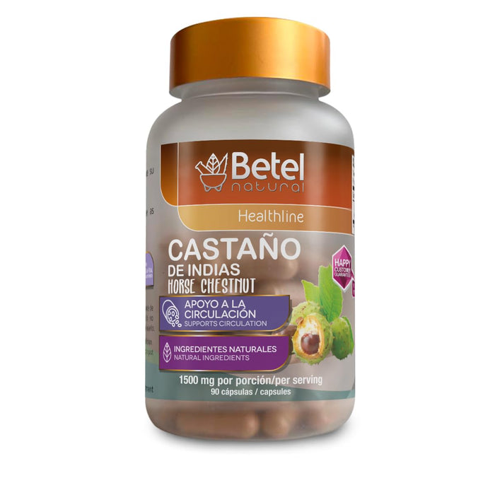 Betel Natural Premium Castano de Indias para la Circulacion 1500 mg - Horse Chestnut 90 Caps