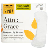 Attn: Grace Heavy Plus Incontinence Pads for Women (28-Pack) - High Absorbency Sensitive Skin Protection for Heavy Bladder Leaks or Postpartum/Discreet, Breathable, and Plant-Based