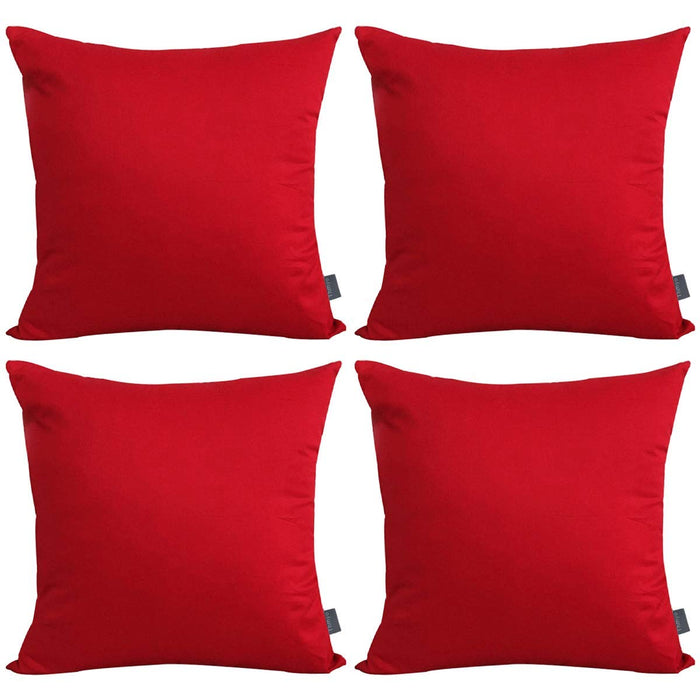 Thmyo 4-Pack 100% Cotton Comfortable Solid Decorative Throw Pillow Case Square Cushion Cover Pillowcase Sublimation Blank Christmas DIY Throw Pillow Covers for Couch Sofa(18x18 inch/ 45x45cm,Red)