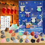 JELMOK Advent Calendar 2024, 24 Days Natural Healing Crystal Gemstones Minerals & Fossils Advent Calendar Crystals Christmas Calendar Enthusiasts Rocks Collection for Xmas Girls Boys Kids Men Women