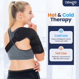 NEWGO Large Shoulder Ice Pack Rotator Cuff Cold Therapy Reusable Cold Pack Shoulder Ice Wrap for Shoulder Pain Relief, Recovery After Surgery, Swelling - Black