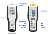 Digital Thermocouple Thermometer HT-9815 4-channels K-type Thermocouples 4 Measurement Mode with LCD Screen Inserted Probe Sensor Battery Included Conversion Digital Thermometers