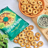 Crisp Power High Protein Pretzel Crisps - 6 Pack x 1.75 oz Crunchy & Flavorful Plant-Based Snack. No Sugar, 28g Protein Per Pack in 3 Savory Flavors, Vegan, Keto Friendly, Non-GMO, Kosher Non-Dairy (1.75 Ounce (Pack of 6), Everything)