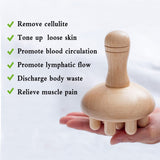 xukele Wood Therapy Mushroom Massage Tools, Wooden Mushroom Massager, Anti Cellulite Lymphatic Drainage Therapy Massage Cup Tools for Body Shaping