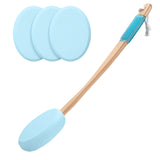 AmazerBath Lotion Applicator for Back, Feet, 4 Replaceable Pads with 1 Long Handled, Back Sunscreen Applicator for Elderly, Women, Apply Cream Medicine Skin Cream Moisturizer Sunscreen Tanner, Blue