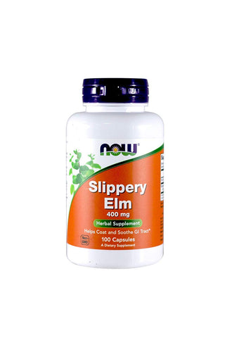 Now Foods Slippery Elm 400mg, Capsules, 100-Count (Pack of 2)