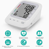 Blood Pressure Monitor Upper Arm Automatic Digital BP Monitor Large Cuff 8.66-16.5", 2 Users 180 Memory Large Display, Irregular Heart Rate Indication, with DC Adapter