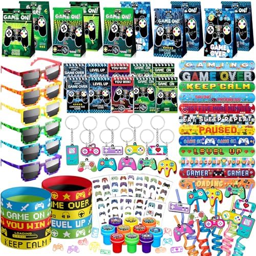 Video Game Party Favors Birthday Supplies for Kids Bags Game On Stuffer Gifts Boys Gamer Party Decorations
