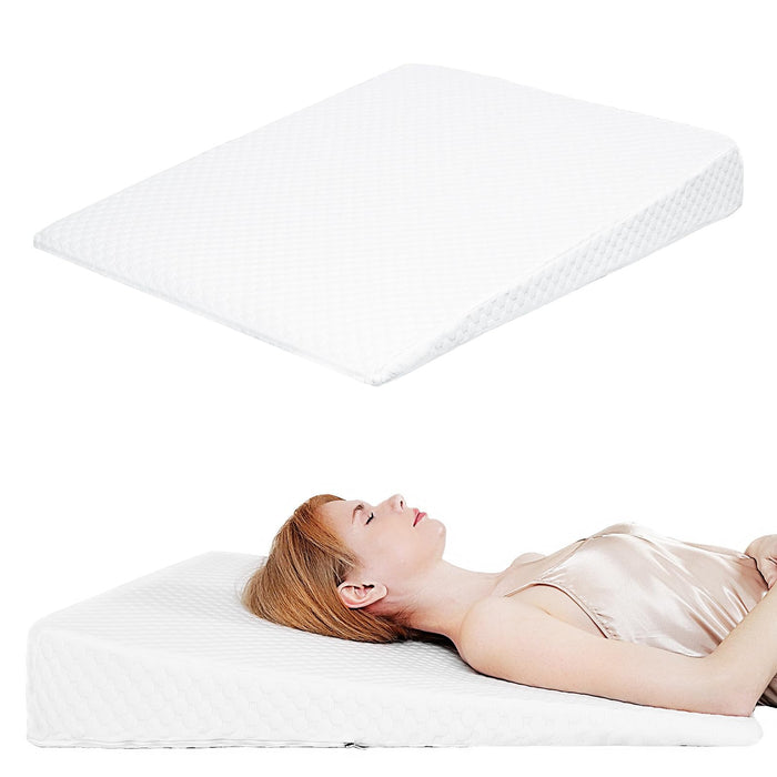 VADSBO Wedge Pillow, Bed Wedge Pillows for Sleeping, Snoring, Back Support, After Surgery, Foam Triangle Pillow, Removable Washable Cover, 5in/White