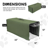 Aledaras Trap Cage Cover,Heavy Duty Animal Trap Cage Cover Small Animal Trap Cover for 1-Door Humane Cat Trap 32 x 10 x 12inch (ONLY Cover)