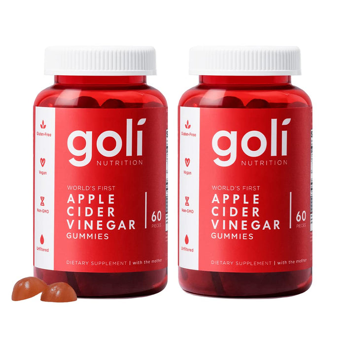 Goli Nutritional Supplement, Apple Cider Vinegar Gummy Vitamins Nutrition, 2 pack of 60 count