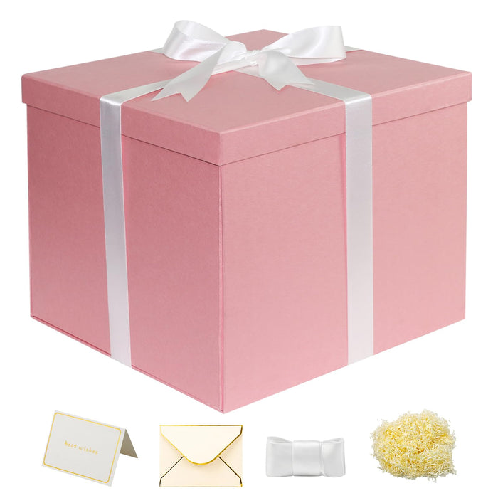 YINUOYOUJIA Large Gift Box 12x12x10 Inches,Pink Gift Boxes for presents,Birthday Gift Box,Present box Gift Box Packaging for Valentine's Day,Mother's Day,Christmas,Anniversaries