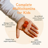 Terraseed Complete Kids Multivitamin Gummies - with Omega 3,6,9, Vitamin B12, Folic Acid, Iodine, Vitamin C, Zinc - Kids Daily Essential Vitamins - Premium Vegan Multivitamin for Kids 2+ (60 Gummies)