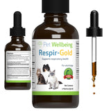 Pet Wellbeing Respir-Gold for Dogs - Vet-Formulated - Easy Breathing, Open Airways, Respiratory Support - Natural Herbal Supplement 2 oz (59 ml)
