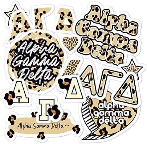 Desert Cactus Alpha Gamma Delta Sticker AGD Decal Laptop Water Bottle Car (Cheetah Print Sheet)