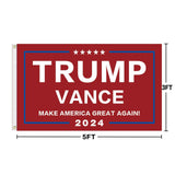 Trump Vance 2024 Flag 3x5 Ft Trump Vance Flag Make America Great Again Flag Patriotic Outdoor Decor with Brass Grommets (red)