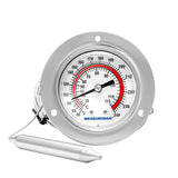 MEASUREMAN Vapor Capillary Flanged Panel Mount Refrigeration Thermometer, 2" Dial, 48" Capillary, 40-240 deg F/ 10-115 deg C, Re-Calibration Available