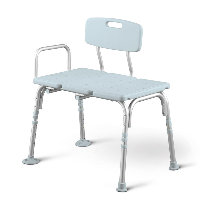 Medline Tub Transfer Bench and Shower Chair with Microban Antimicrobial Protection, Adjustable Shower Bench and Bath Seat For Seniors And Elderly, 350 lb. Weight Capacity, Light Blue