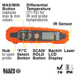 Klein Tools IR07 Dual Infrared Thermometer and Probe with 7-in-1 Impact Flip Socket Set, 6 Hex Driver Sizes, Plus Bit Holding