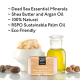 One With Nature Dead Sea Mineral Shea Butter Soap with Argan Oil 7oz 3Pack - Dead Sea Salt Includes Sulfur, Magnesium, and 21 Essential Minerals - 100% Natural, Ideal for All Skin Types