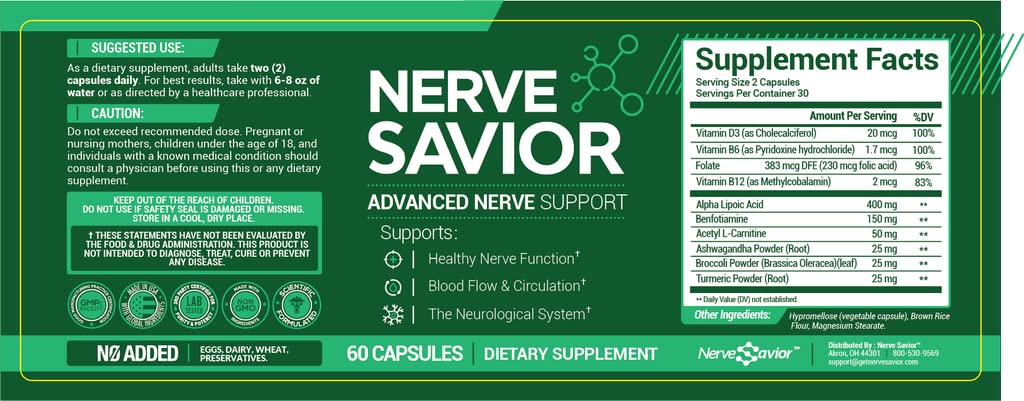 Nerve Savior - Advance Nerve Support - 60 Capsules