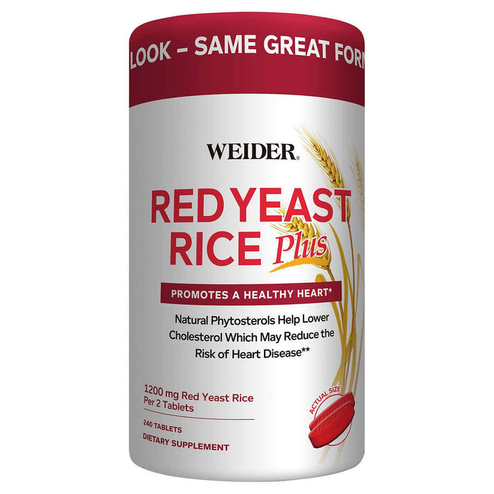 Weider Red Yeast Rice Plus 2-Pack with Phytosterols 1200 mg per 2 Tablets (240 Tablets X 2)