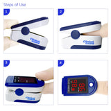 Clinical Guard CMS-50DL SpO2 Pulse Oximeter Fingertip, Blood Oxygen Saturation Monitor with Heart Rate Tracker, Fingertip Pulse Oximeter with Batteries, Silicon Cover & Case, Lanyard, Blue