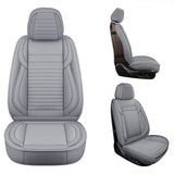 LINGVIDO Leather Car Seat Covers,Breathable and Waterproof Faux Leather Automotive Seat Covers for Cars SUV Pick-up Truck Sedan,Universal Anti-Slip Driver Seat Cover with Backrest (Rear Seat, Gray)