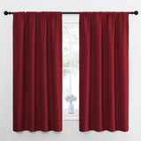 NICETOWN Christmas Burgundy Blackout Curtains and Drapes - Thermal Insulated Solid Rod Pocket Blackout Draperies/Panels for Gift (1 Pair, 42 by 63 inches, Burgundy Red)