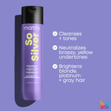 Matrix So Silver Purple Shampoo | Neutralizes Yellow Tones | Color Depositing & Toning | For Color Treated, Blonde, Grey, and Platinum Hair | Packaging May Vary | 33.8 Fl. Oz. | Vegan