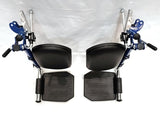 Blue Streak Wheelchair Elevating Leg Rest with Padded Calf Pad,Composite Footplates,Fits Most Standard wheelchairs and Transport Chair,Wheelchair Parts,Same Functional Structure as LK3JELR,(1Pr, Blue)