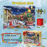 Advent Calendar Puzzles 2024 Christmas Jigsaw Puzzles 1008 Pieces, Christmas Gifts Train 24 Days Christmas Countdown Calendar Puzzles for Adults, Family Game Christmas Gifts for Adults Teens