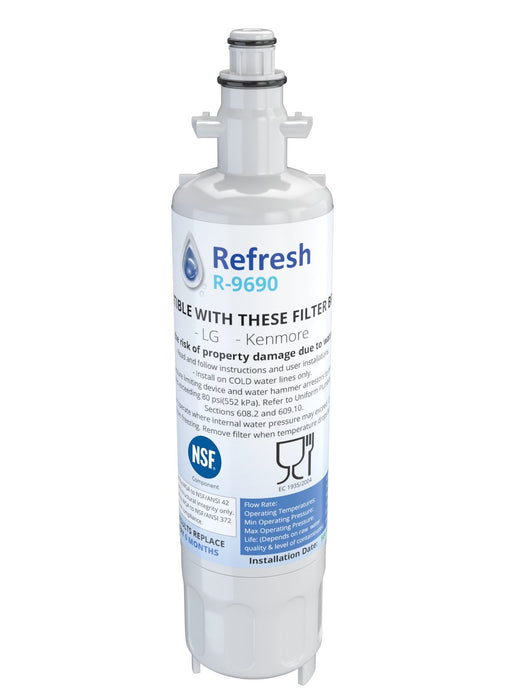 Refresh Replacement Refrigerator Water Filter Compatible with Kenmore 46-9690, ADQ36006102 and LG LT700P, ADQ36006101 (1 Pack)