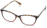 Sofia Vergara x Foster Grant Women's Teresa Reading Glasses Cat-Eye, Tortoise and Crystal Red, 52 mm + 3