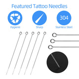 Tattoo Needles and Tips Set, 100pcs Disposable Mixed Tattoo Needles and Assorted Sterilized Tattoo Needles Tips, 5pcs of each-3rl 5rl 7rl 9rl 3rs 5rs 7rs 9rs 5m1 7m1 3RT 5RT 7RT 9RT 3DT 5DT 7D