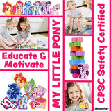 Potty Time Adventures Potty Training Chart by Lil ADVENTS - My Little Pony with 14 Wood Block Toy Prizes - Potty Training Advent Game - Wooden Block Toys, Reward Chart, Activity Board & Stickers