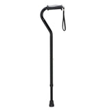 Drive Medical Adjustable Height Offset Handle Cane with Gel Hand Grip, Black