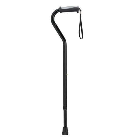 Drive Medical Adjustable Height Offset Handle Cane with Gel Hand Grip, Black