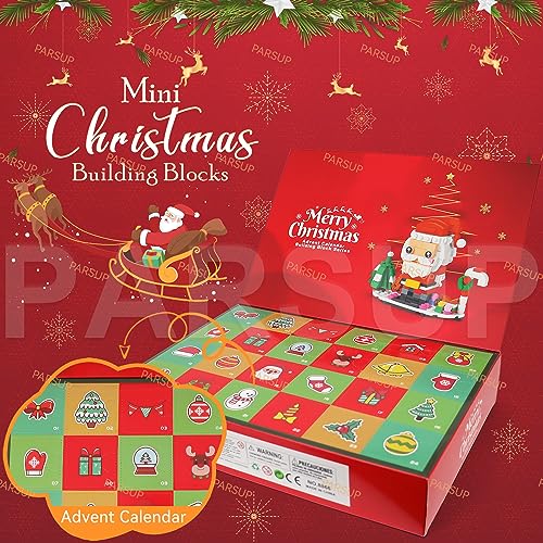 Christmas Advent Calendar 2024, Kids 6 in 1 Building Blocks, 24 Days Countdown Calendar Toys for Kids, Christmas Building Toys, Kids Christmas Gifts for Boys & Girls, Christmas Stocking Stuffers